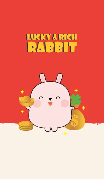 [LINE着せ替え] Lucky & Rich Pink Rabbit (jp)の画像1