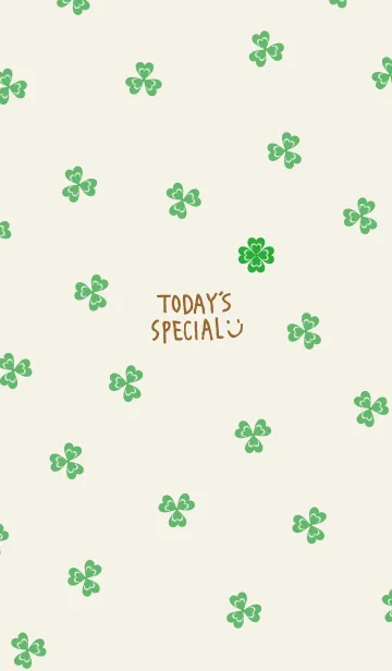 [LINE着せ替え] 幸運のクローバースマイル ベージュ5の画像1