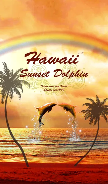 [LINE着せ替え] 恋愛運 ♥Hawaii Sunset Dolphin♥の画像1