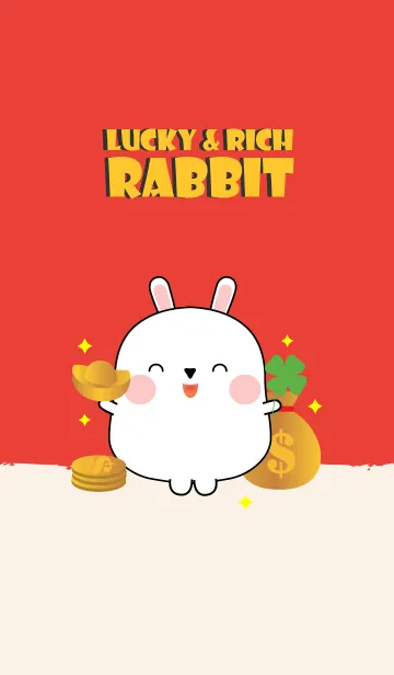 [LINE着せ替え] Lucky & Rich White Rabbit (jp)の画像1