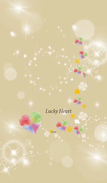 [LINE着せ替え] ネイビー : 幸運彩るハートとクローバーの画像1