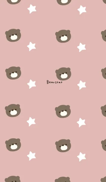 [LINE着せ替え] クマと星柄。ピンクベージュ。の画像1