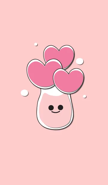 [LINE着せ替え] Heart flower in the smily vase 3の画像1