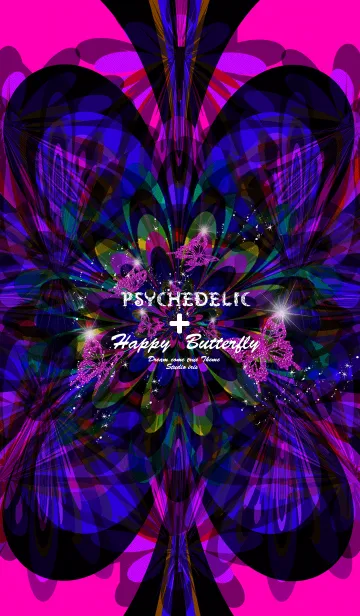 [LINE着せ替え] サイケデリック 花柄 + 幸運の蝶5の画像1