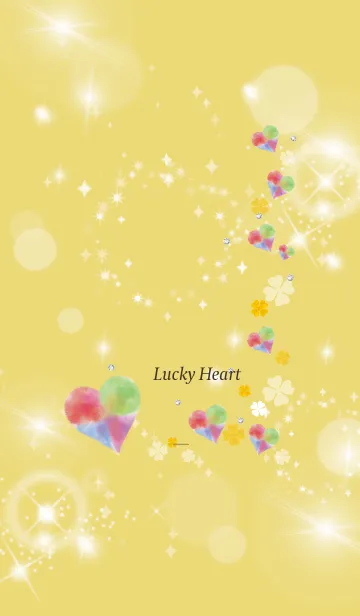 [LINE着せ替え] ゴールド : 幸運彩るハートとクローバーの画像1