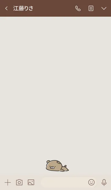 [LINE着せ替え] ベージュカーキ :くまのシンプルな着せ替えの画像3