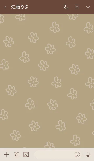 [LINE着せ替え] 白いお花 くすみブラウンの画像3