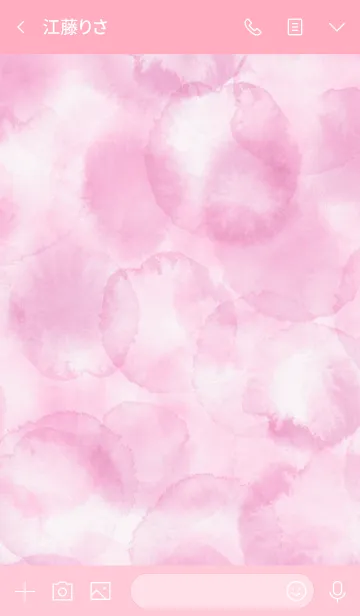 [LINE着せ替え] スマイル-水彩ピンク色5-の画像3