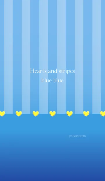 [LINE着せ替え] Hearts and stripes blue blueの画像1