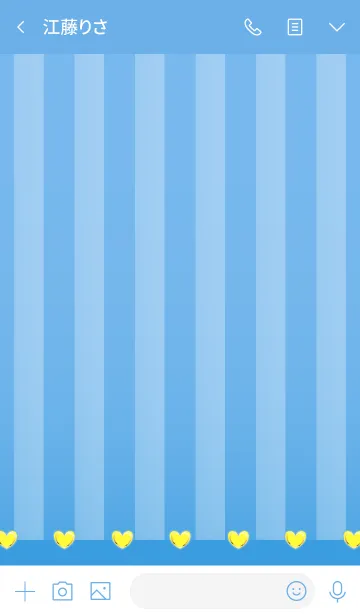 [LINE着せ替え] Hearts and stripes blue blueの画像3