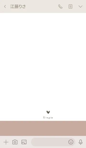 [LINE着せ替え] ベージュとホワイト。ゆるハート。の画像3