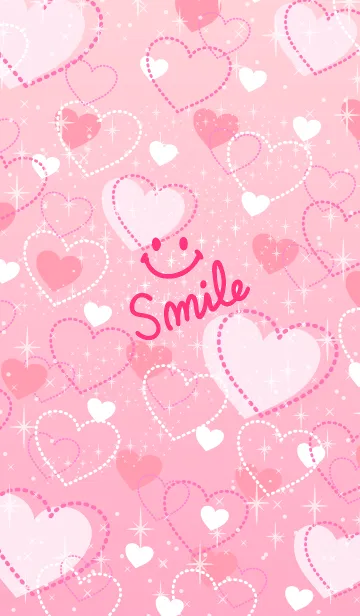 [LINE着せ替え] ハートたくさんキラキラスマイル7の画像1