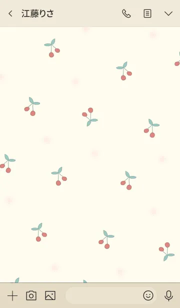 [LINE着せ替え] cherry pattern / red beigeの画像3