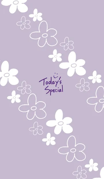 [LINE着せ替え] 手書きのお花 くすみパープルの画像1