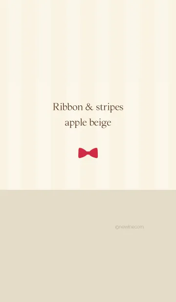 [LINE着せ替え] Ribbon & stipes apple beigeの画像1