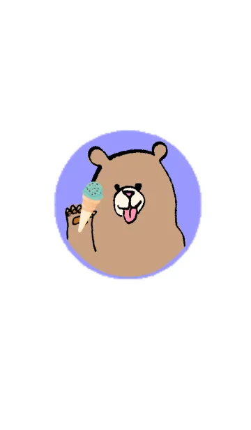 [LINE着せ替え] シンプルラブリーベアとチョコミントアイスの画像1