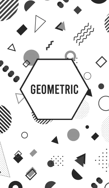 [LINE着せ替え] Geometric Grayscale Whiteの画像1