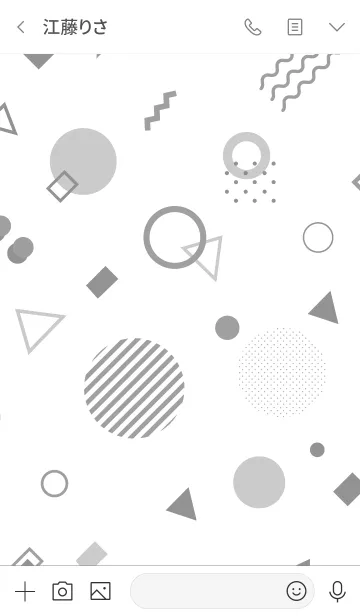 [LINE着せ替え] Geometric Grayscale Whiteの画像3