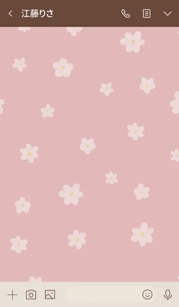 [LINE着せ替え] flower pattern / pink beigeの画像3