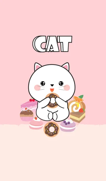 [LINE着せ替え] Sweet White Cat Theme (jp)の画像1