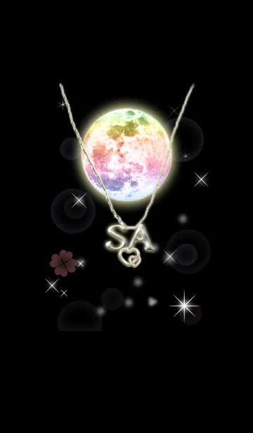 [LINE着せ替え] イニシャル S&A(レインボームーン)の画像1