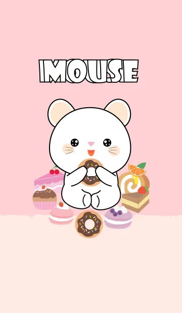 [LINE着せ替え] Sweet White Mouse Theme (jp)の画像1