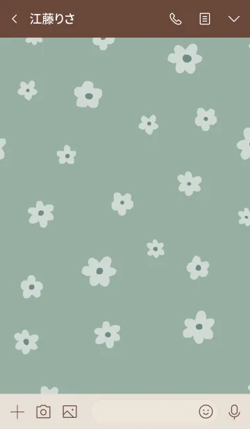 [LINE着せ替え] flower pattern / green beigeの画像3