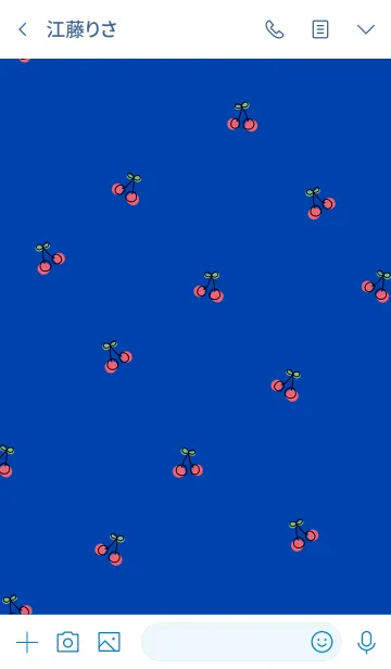 [LINE着せ替え] キュート♪チェリー・ラブネイビーの画像3