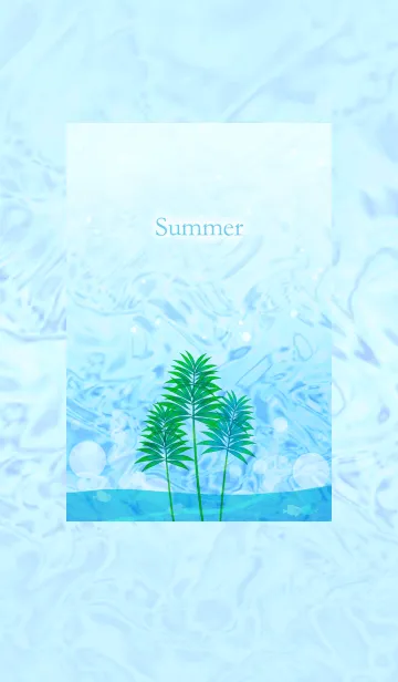[LINE着せ替え] サマー・オーシャン・ヤシの木の画像1