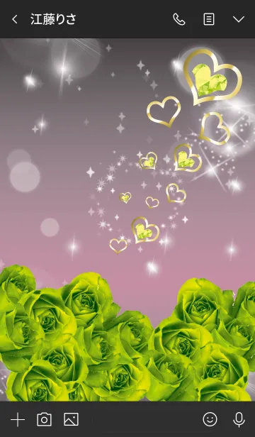 [LINE着せ替え] 黒とピンク : 誕生石8月のペリドットの画像3