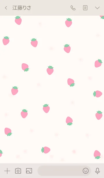 [LINE着せ替え] strawberry pattern/ ivory pinkの画像3