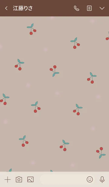 [LINE着せ替え] cherry pattern / beigeの画像3