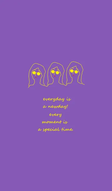 [LINE着せ替え] everyday is a newday (purple yellow)の画像1