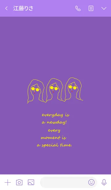 [LINE着せ替え] everyday is a newday (purple yellow)の画像3