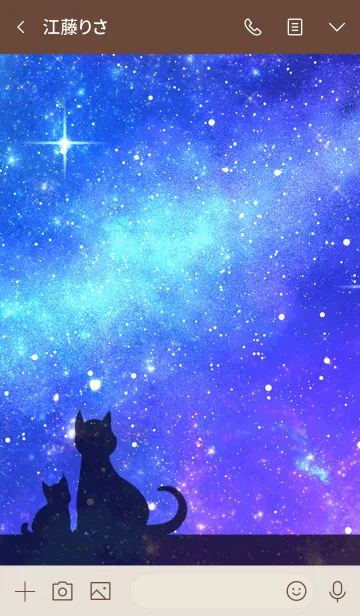 [LINE着せ替え] あいか用★星空と猫シルエットの画像3