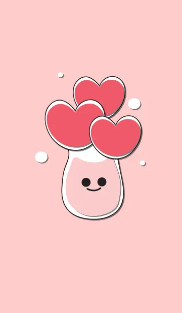[LINE着せ替え] Heart flower in the smily vase 5の画像1