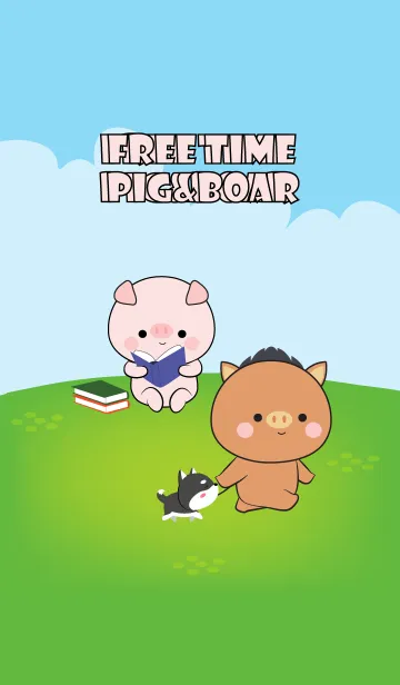 [LINE着せ替え] Free Time Love Pig & Boar (jp)の画像1