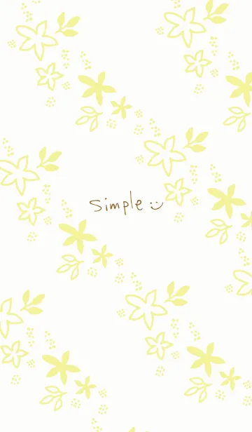 [LINE着せ替え] シンプルくすみフラワーイエロー3の画像1