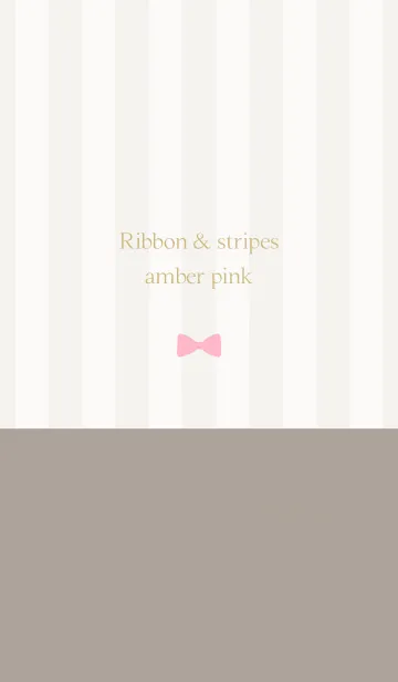 [LINE着せ替え] Ribbon & stipes amber pinkの画像1