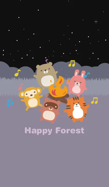 [LINE着せ替え] Happy forest night +の画像1