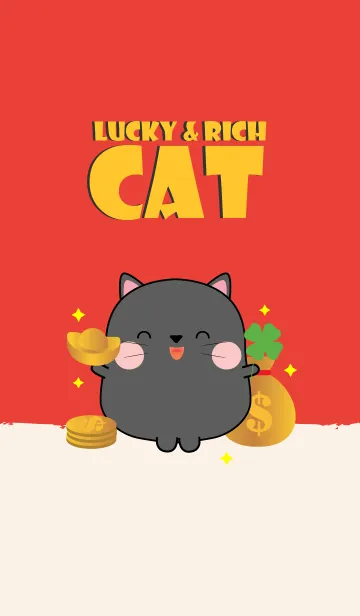 [LINE着せ替え] Lucky & Rich Black Cat (jp)の画像1