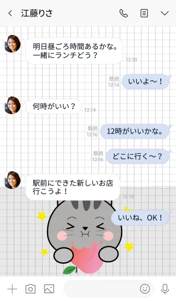 [LINE着せ替え] Minamal Grey Cat 2 (jp)の画像4