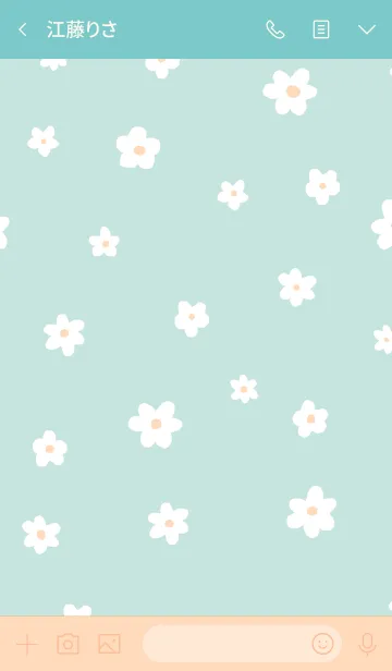 [LINE着せ替え] flower pattern / ivory greenの画像3