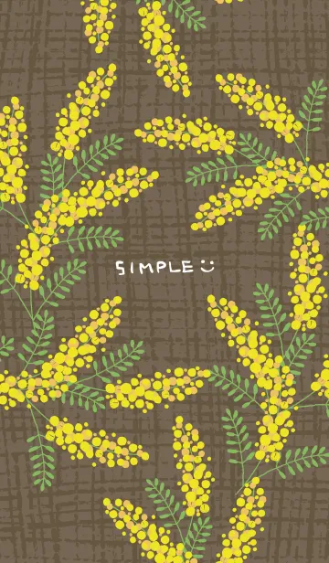 [LINE着せ替え] ミモザと麻 ブラウン2の画像1