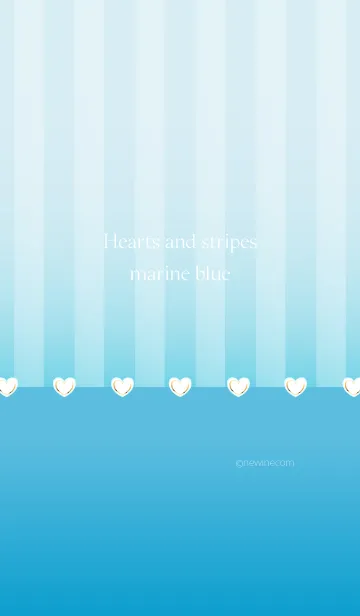 [LINE着せ替え] Hearts and stripes marine blueの画像1