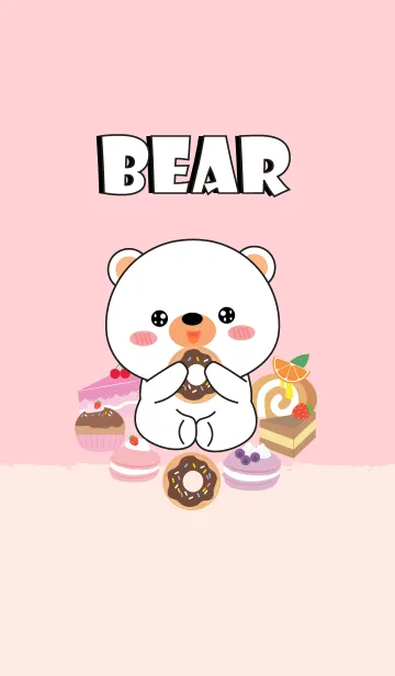 Sweet White Bear Theme (jp)の着せ替えメイン画像