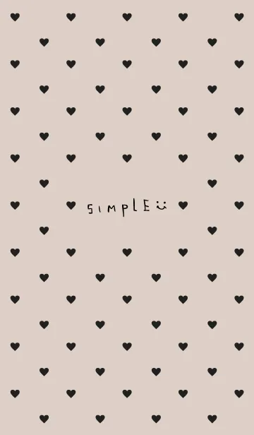 [LINE着せ替え] 黒ハートくすみベージュ4の画像1