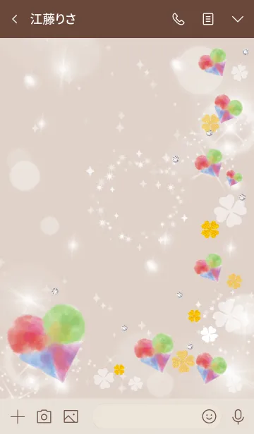 [LINE着せ替え] ボルドー : 幸運彩るハートとクローバーの画像3