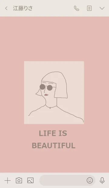 [LINE着せ替え] LIFE IS BEAUTIFUL =pink greige=の画像3