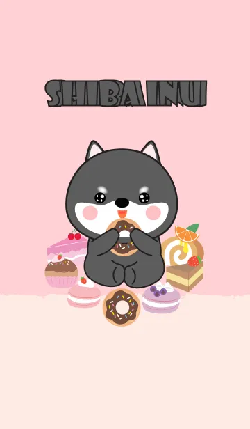 [LINE着せ替え] Sweet Black Shiba Inu Theme (jp)の画像1